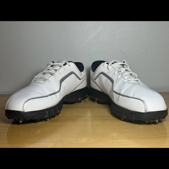 Size‎ 11W - NIKE Men's Golf Shoes White/Black/Silver Sport Sneakers 424901-101 - Picture 2 of 7